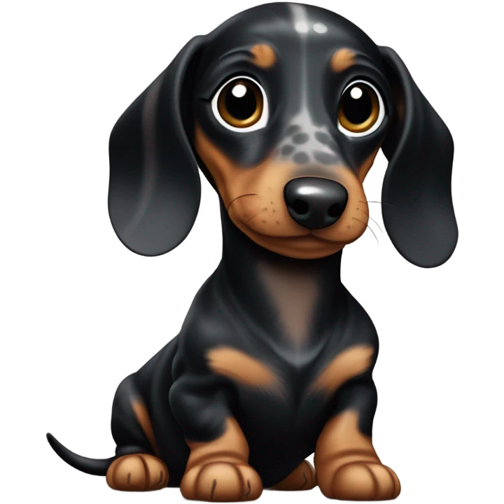 Black dapple dachshund puppy emoji