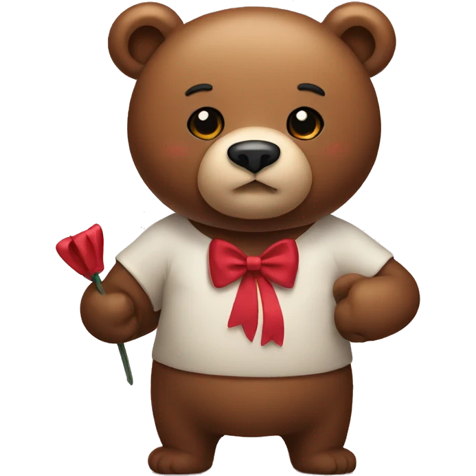 Bear with a bow emoji