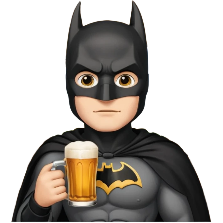 Batman au bistrot bois une bière  emoji