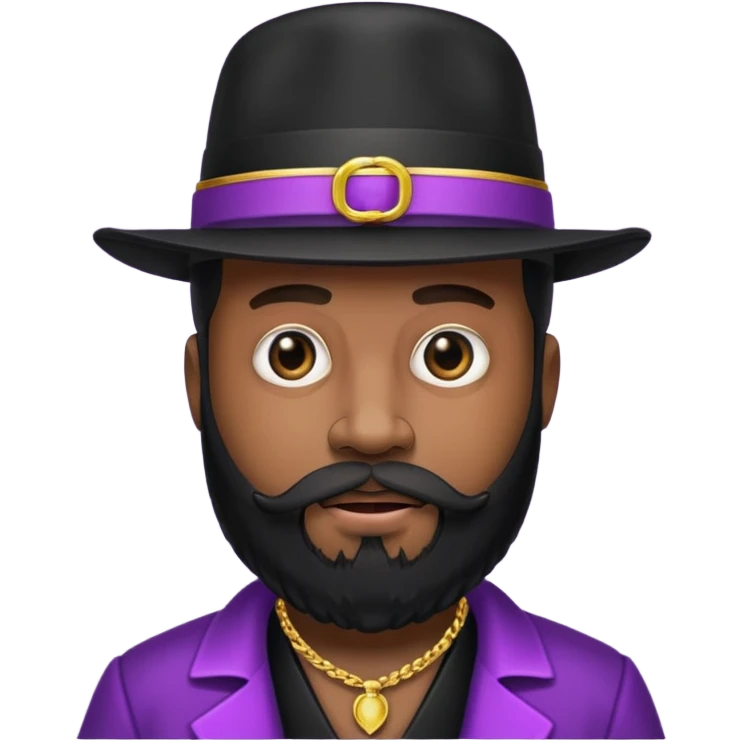 A black pimp with a full beard emoji