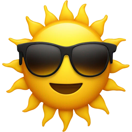 A sun with sunglasses on emoji