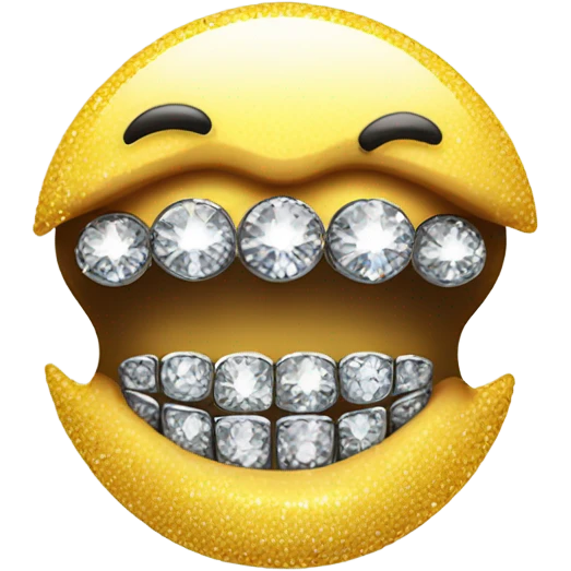 Smiley face with diamond grill emoji