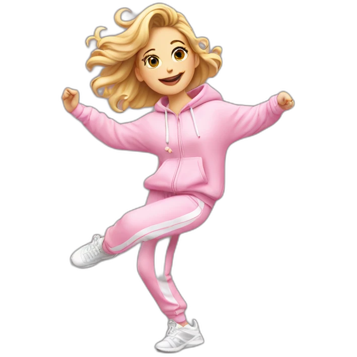 dancing-white-girl-pink-oversize-tracksuit emoji