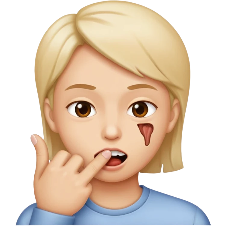Mordiéndose el dedo  emoji
