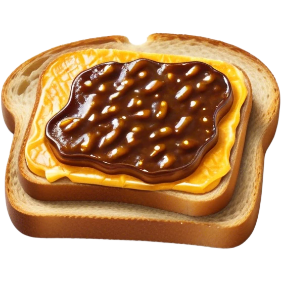 Cinematic Realistic Vegemite on Toast Dish Emoji, depicted with a generous spread of savory Vegemite on perfectly toasted bread, rendered with vibrant textures and warm lighting that captures its uniquely Australian flavor. emoji