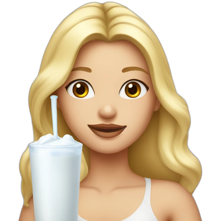 Kristina blonde drink milk emoji