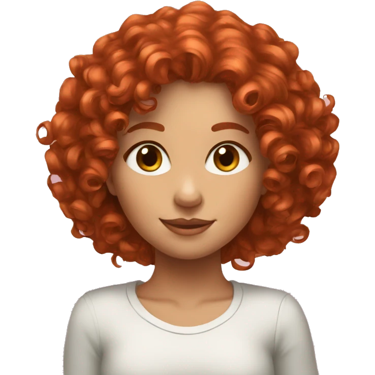 I need to generate a girl with red curly hair, her hair should have big curls emoji
