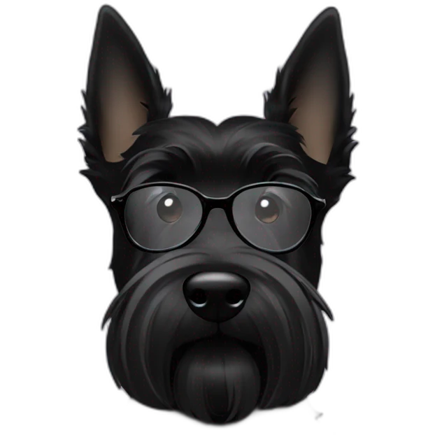 black Scottish terrier glasses black emoji