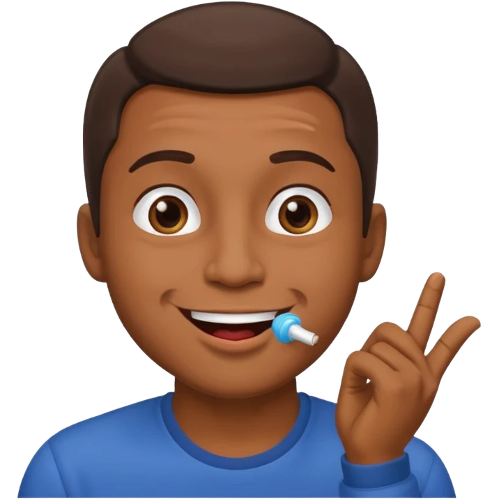Un homme brun qui envoi un bisous. emoji