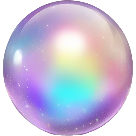 Sparkly glossy Pastel iridescent glass crystal glass marble orb ball emoji