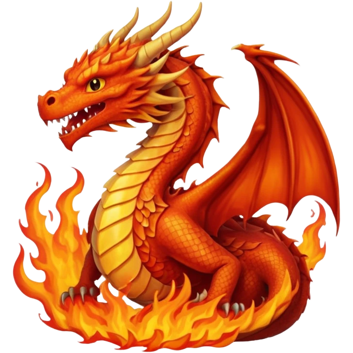 um dragão pegando fogo emoji