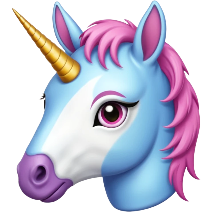 Unicornio palido y enfermo con maquillaje corrido emoji