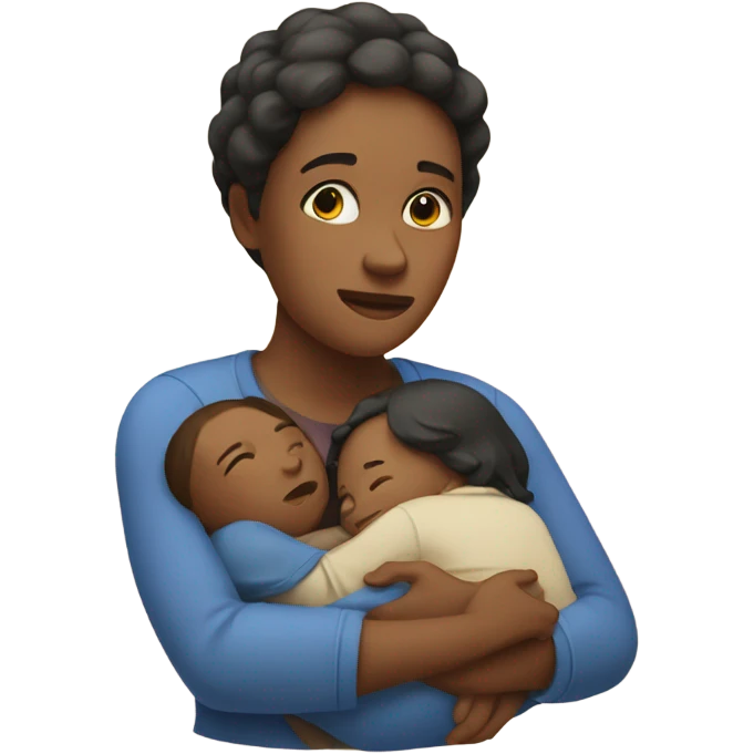 Mother holds her heart in her arm emoji