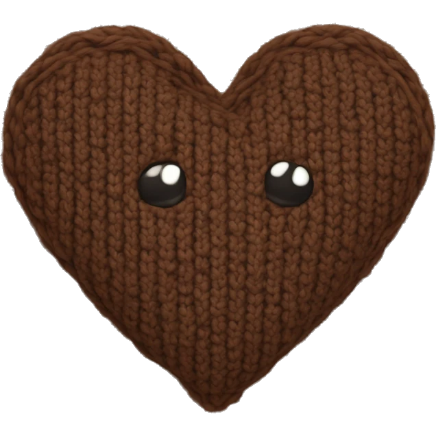 Brown knitted heart emoji