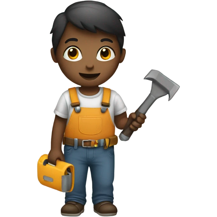 a child with a tool in his hands emoji