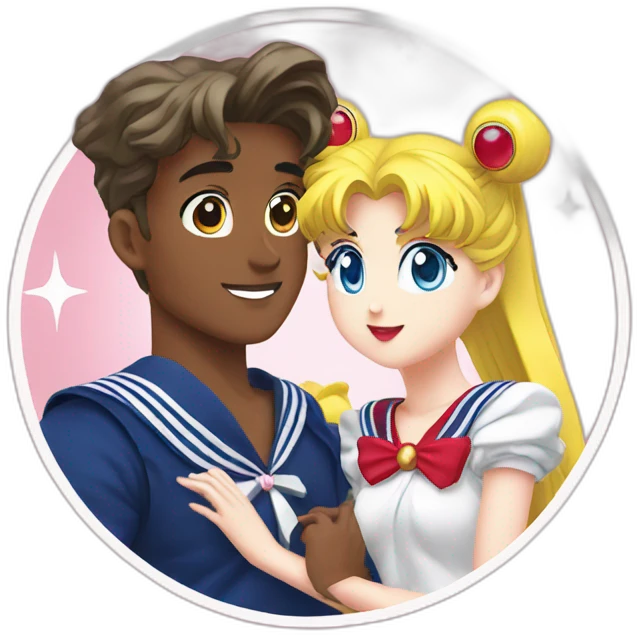 Sailor moon with sailor on the moon emoji