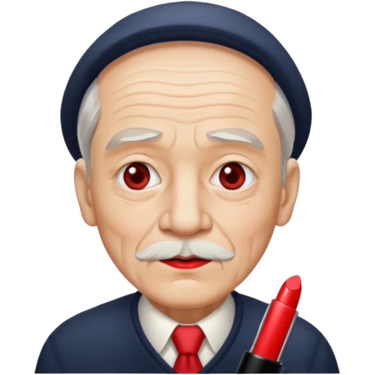 old man with lipstick emoji