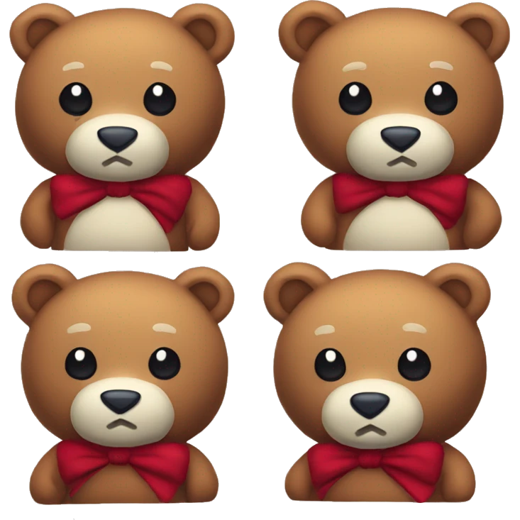 Bear plushie with red velvet bow emoji
