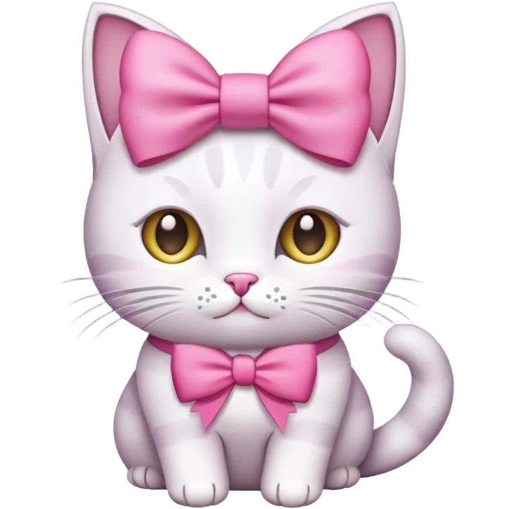 Cat with pink bow emoji