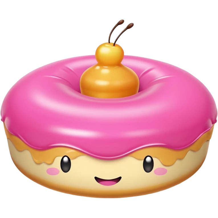 pink inflatable kawaii flan emoji