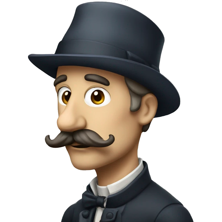 french painter with berate hat and mustaches and big nose emoji