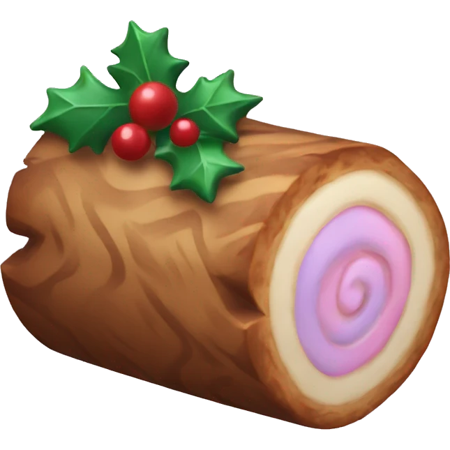 Pastel Christmas log emoji
