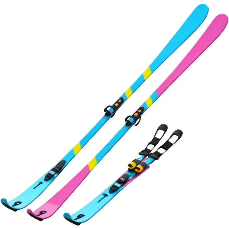 skis,colorful, Snow Gear,negative: character. emoji