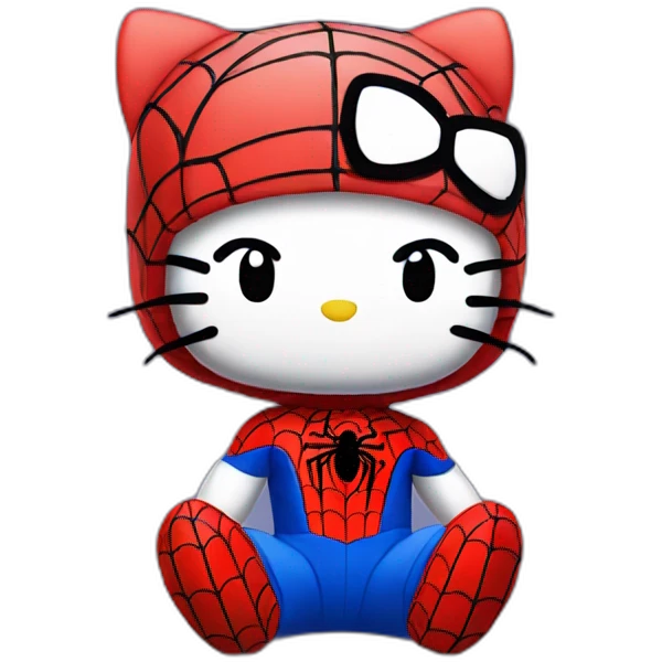 Hello kitty with a spider man cap (very cute) emoji