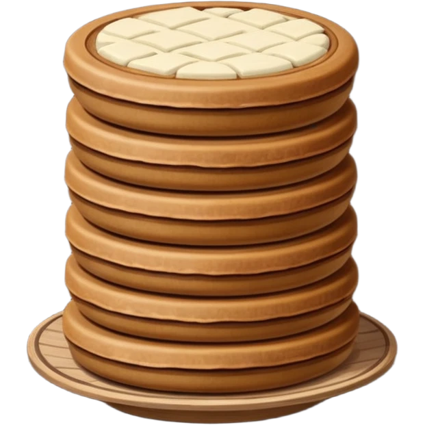 stack of small pu-erh tea cakes, clean and iconic emoji