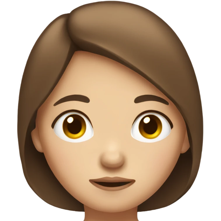 girl with brown hair, slightly chubby yet not fat, sleepy, lightskinn emoji