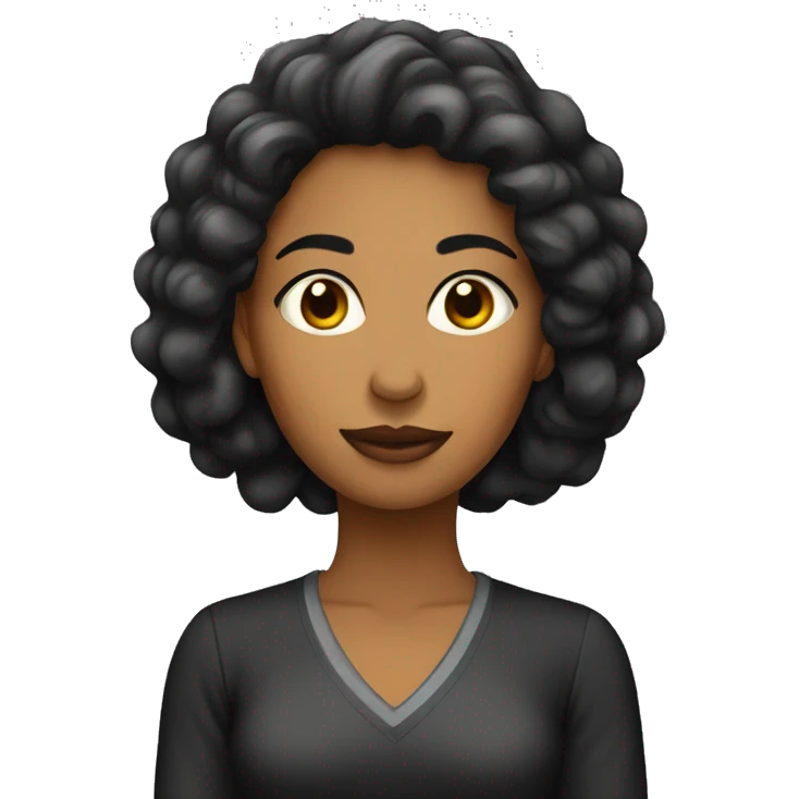 mujer pelo negro largo lacio emoji