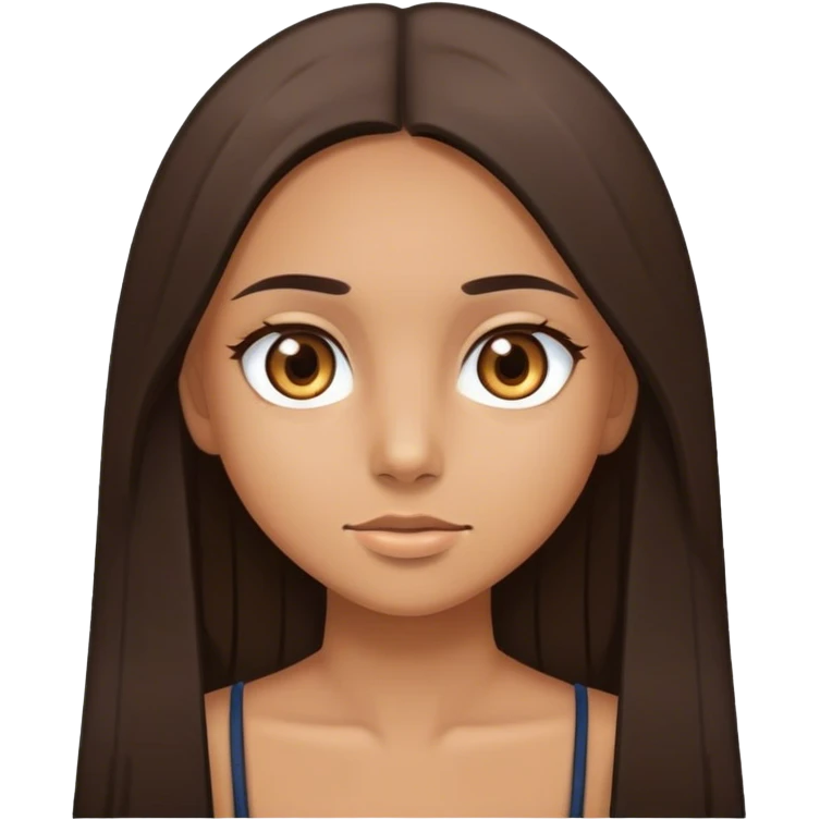 tan girl with straight long dark hair  emoji
