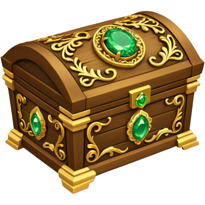 tresure box with motifs with green gem emoji