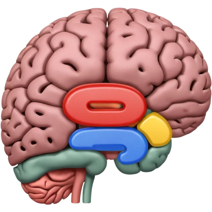 brain with Google color palette, no text emoji