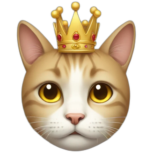 sad cat with crown emoji