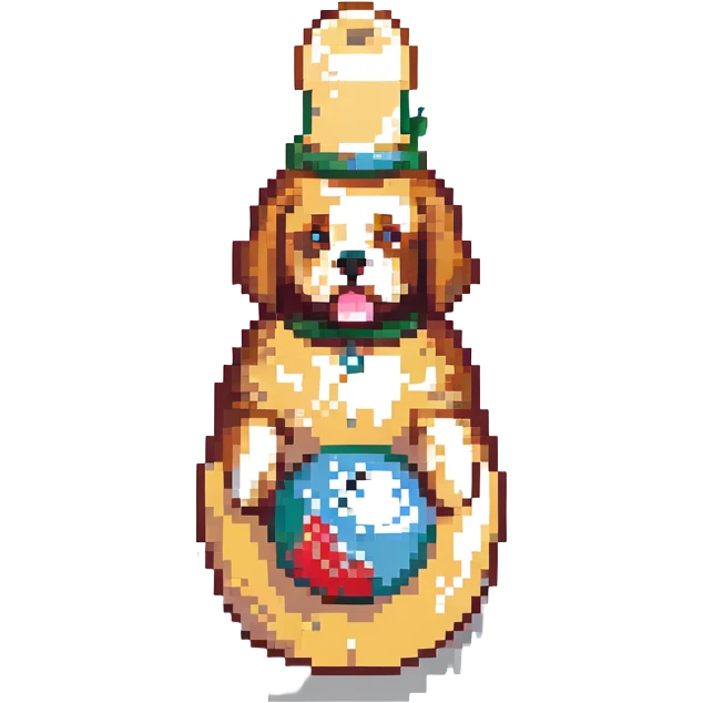 bowling skittle with puppy head on top emoji