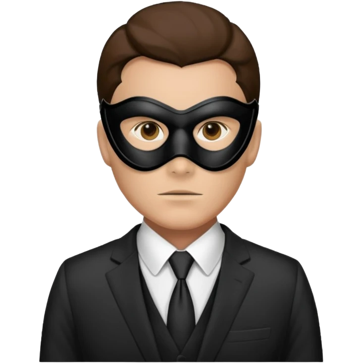 man in suit and mask emoji