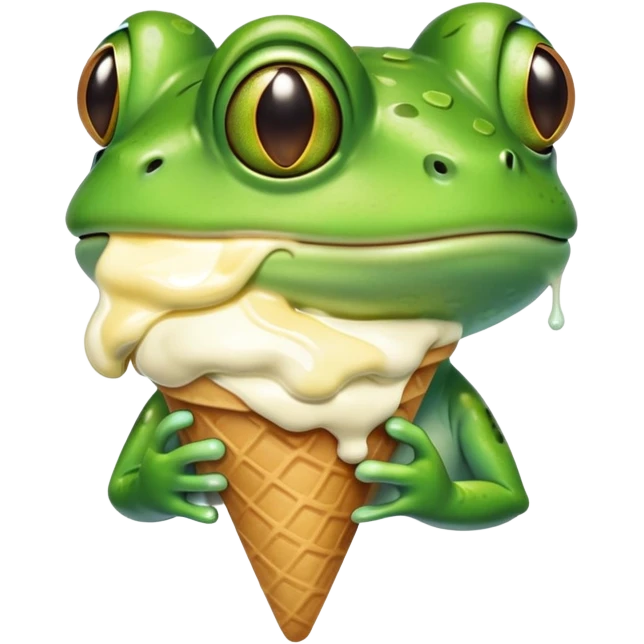 Sapo tomando sorvete  emoji