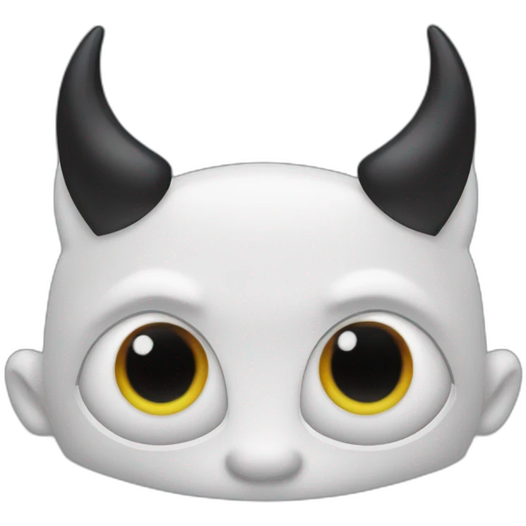two devil eyes, one is black, one is white emoji