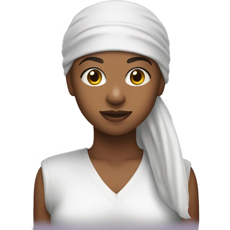 Beunette girl with durag emoji