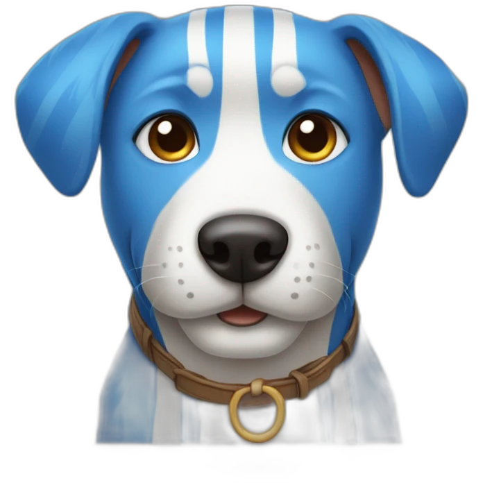 striped blue dog emoji