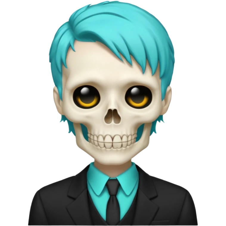 turkoise haired skeleton emoji