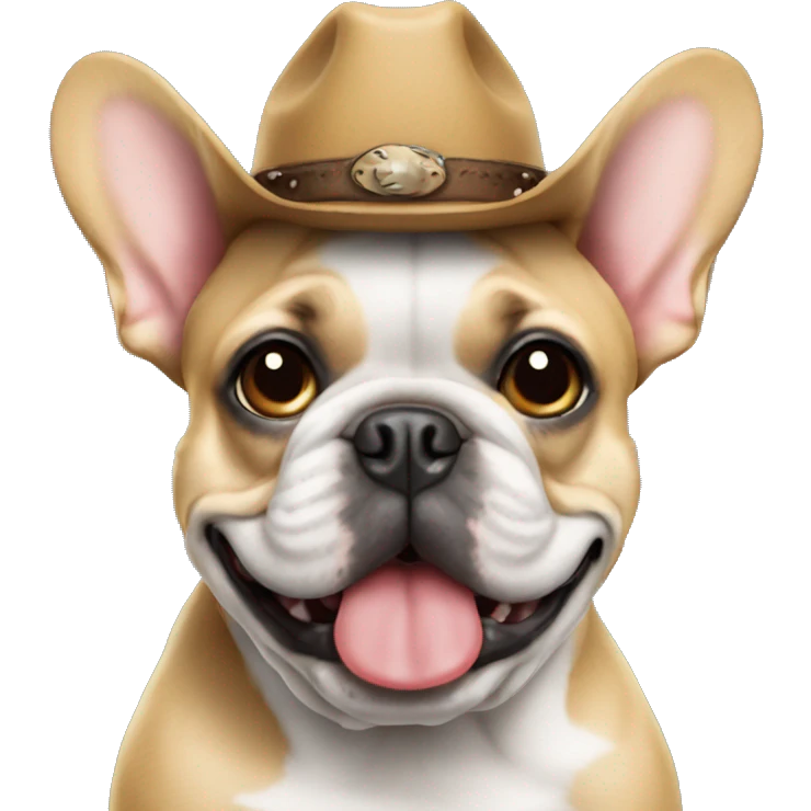Frenchie with cowboy cap emoji