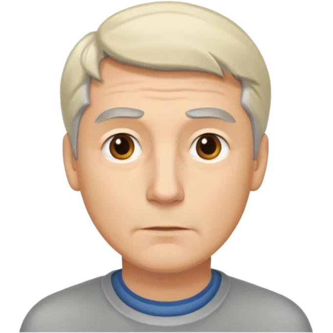 British-man with blond gray hair thinking emoji