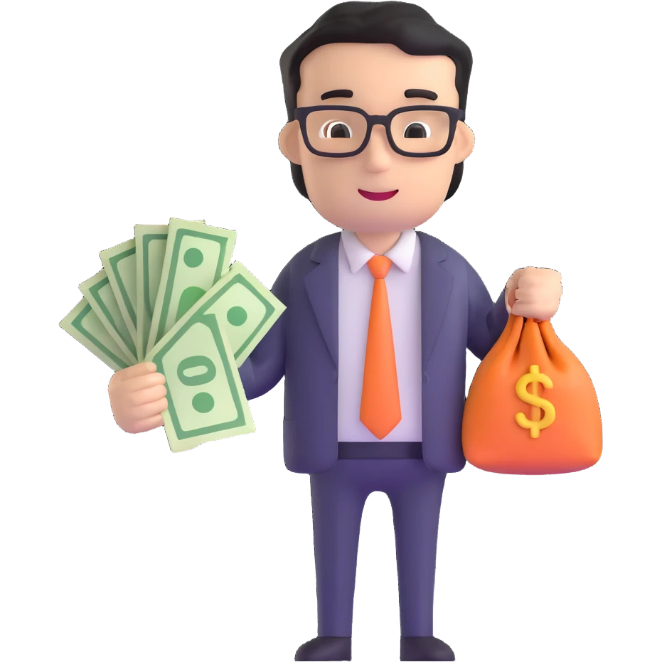 accountant with money bags emoji