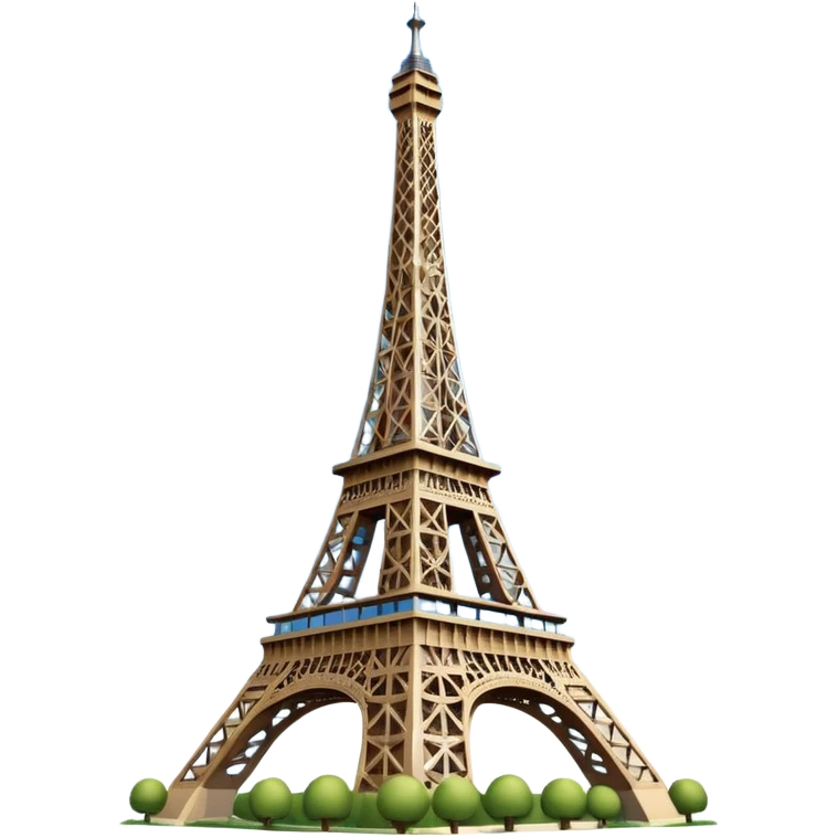 Eiffel Tower emoji, Paris theme, iconic landmark, clear structure, blue sky background emoji