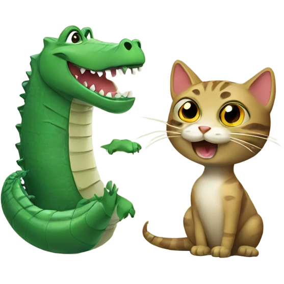 Cat and crocodile  emoji
