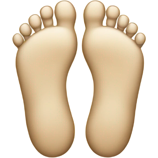 a yellow emoji with its face and with toes sticking out emoji