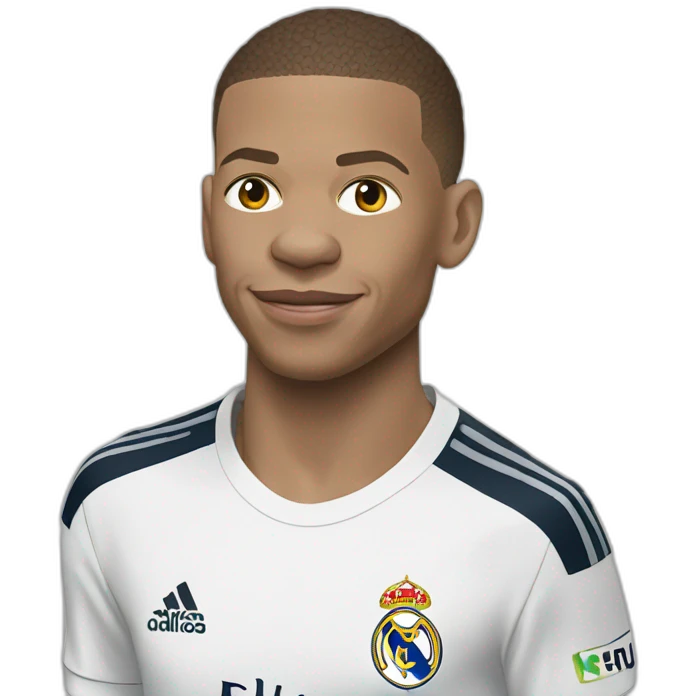 Mbappé Real Madrid fait un salut emoji