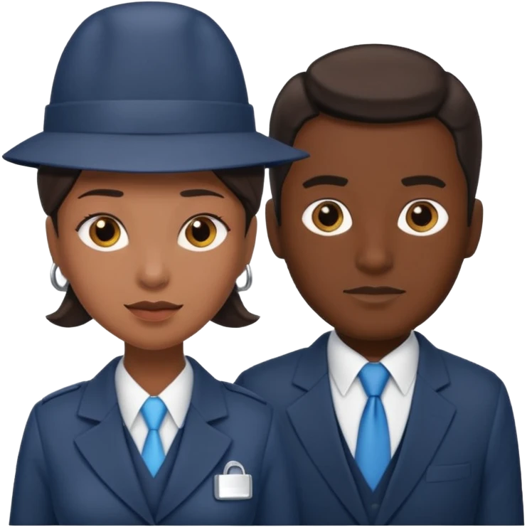 a Detective man is interviewing a cleaning Lady  emoji